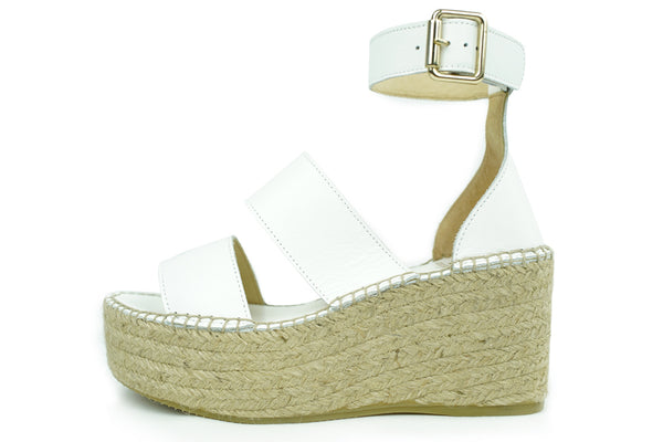 Tropez Blanco Wedges Side| KF Soles