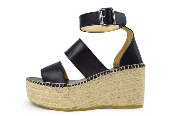 Tropez Negro Wedges side | KF Soles